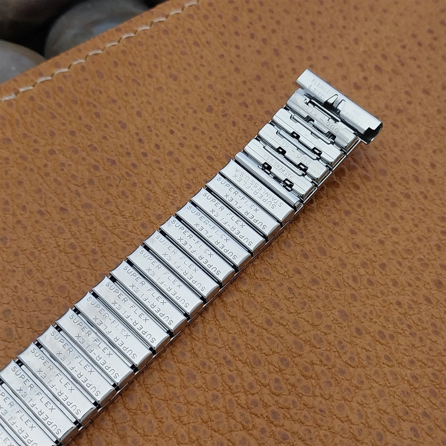 1960s Flex-Let USA Stainless Steel Expansion 17.2mm 17mm Vintage Watch Band nos