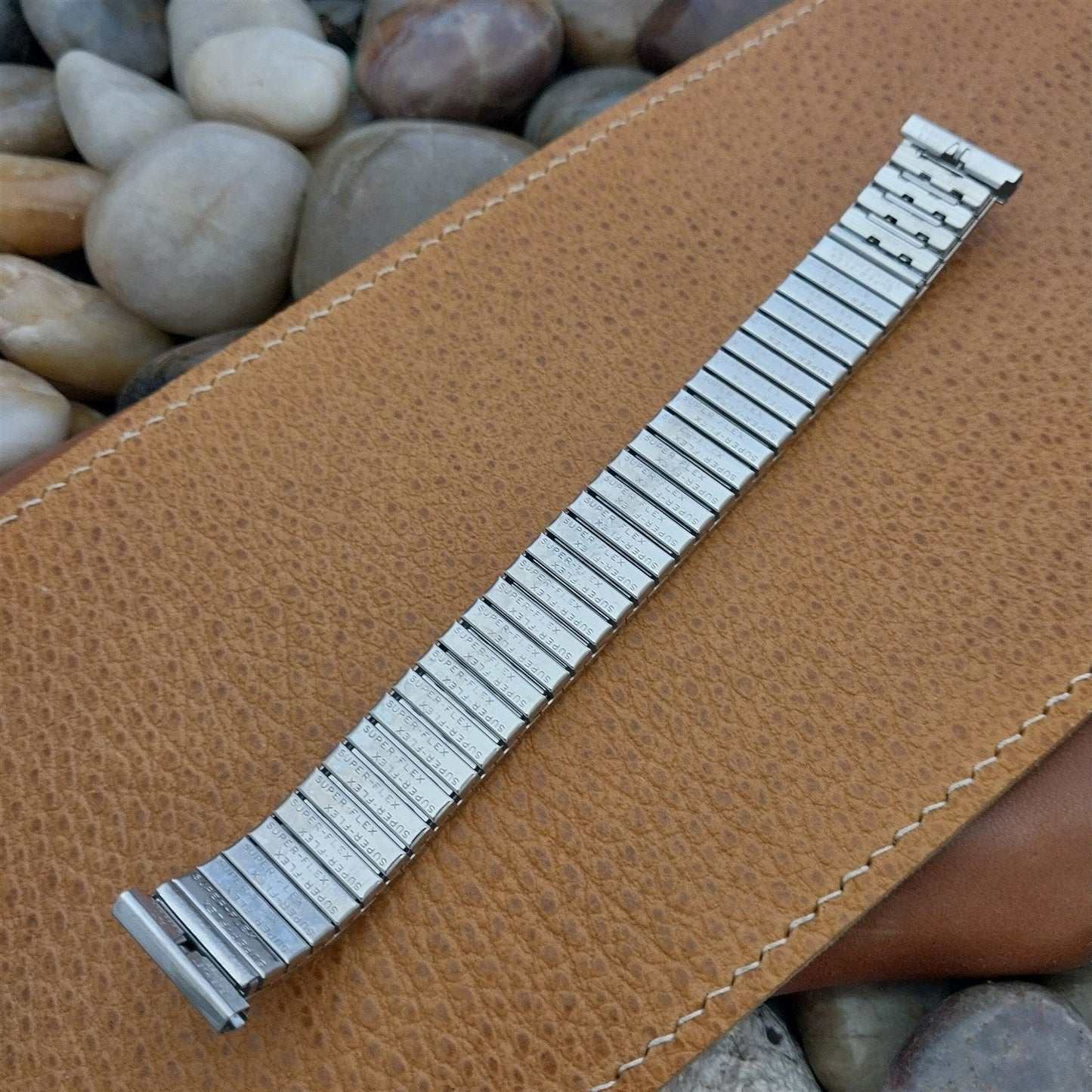 1960s Flex-Let USA Stainless Steel Expansion 17.2mm 17mm Vintage Watch Band nos