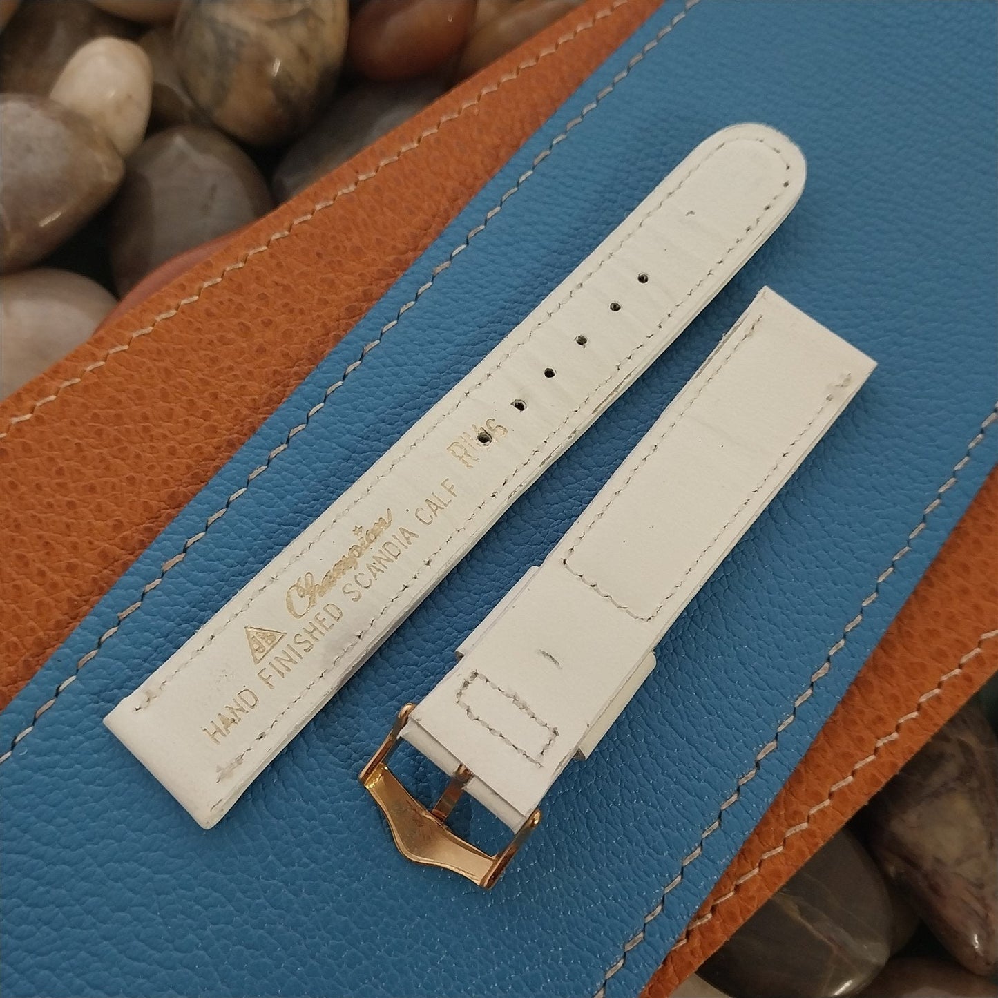 Vintage 11/16" JB Champion White Scandia Calf Tapered Watch Band Unused 1960s