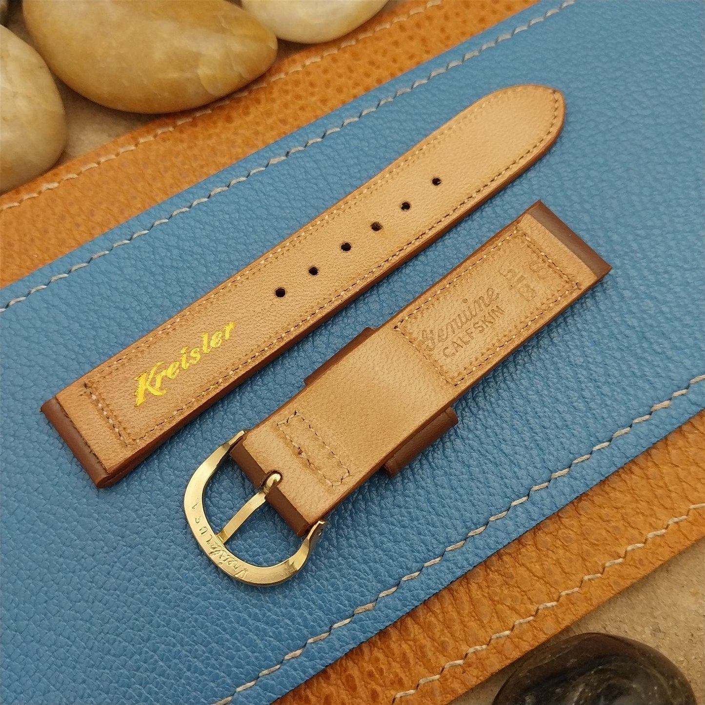 Vintage 5/8" Kreisler Short Brown Saddle Leather nos Classic Unused Watch Band