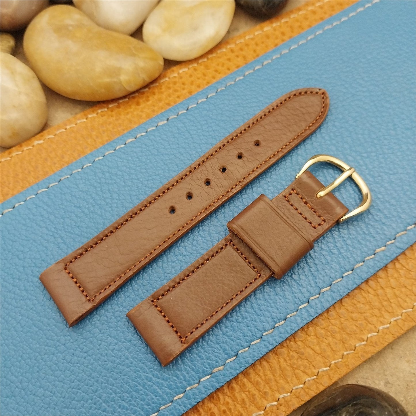 Vintage 5/8" Kreisler Short Brown Saddle Leather nos Classic Unused Watch Band