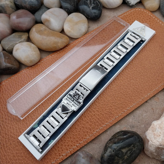 20mm JB Champion 19mm 22mm Solid Link Stainless Steel Unused 1960s Watch Band