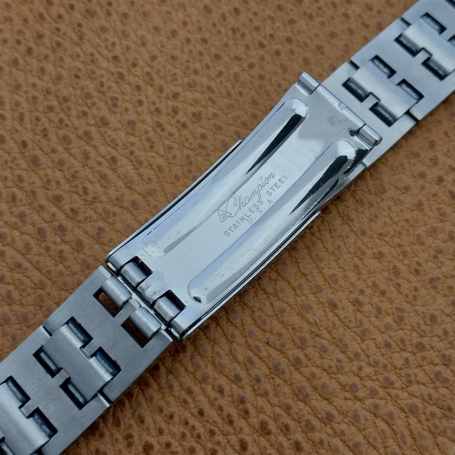 19mm Stainless Steel Solid-Link JB Champion USA Unused 1960s Vintage Watch Band