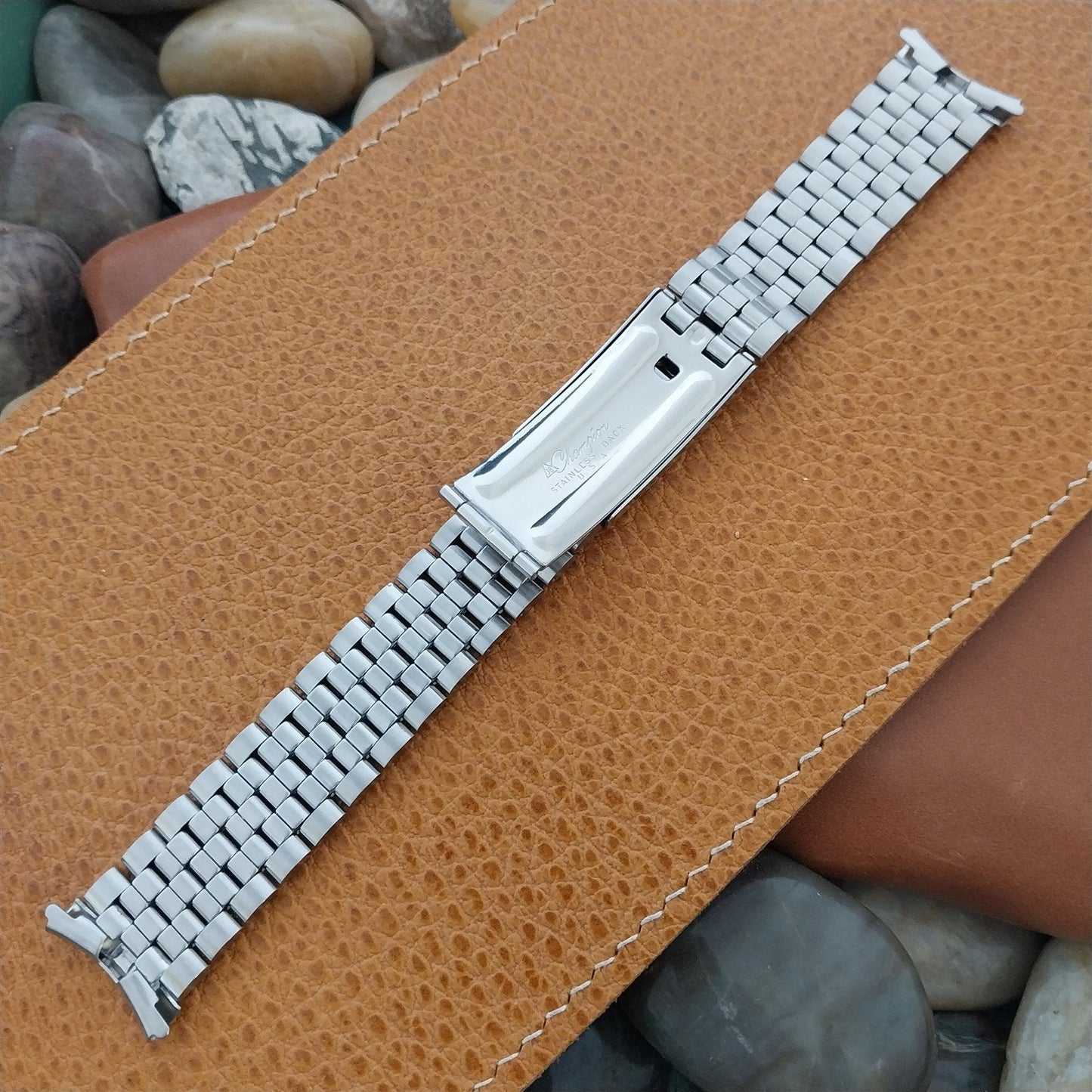 Vintage 19mm JB Champion Stainless Steel Brick Bullet Link Unused nos Watch Band