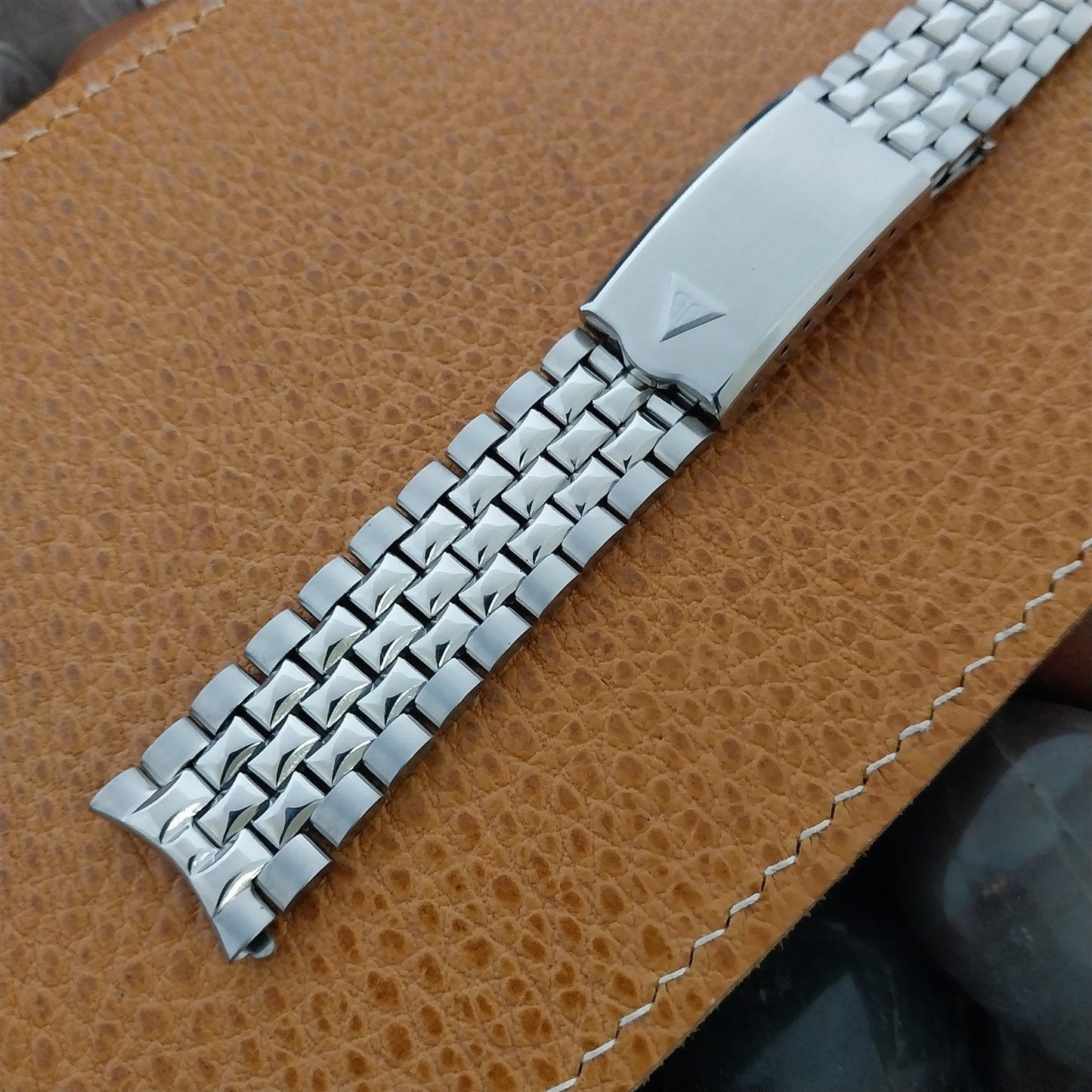 Vintage JB Champion Stainless Steel Brick Link 17.2mm Unused Watch Band