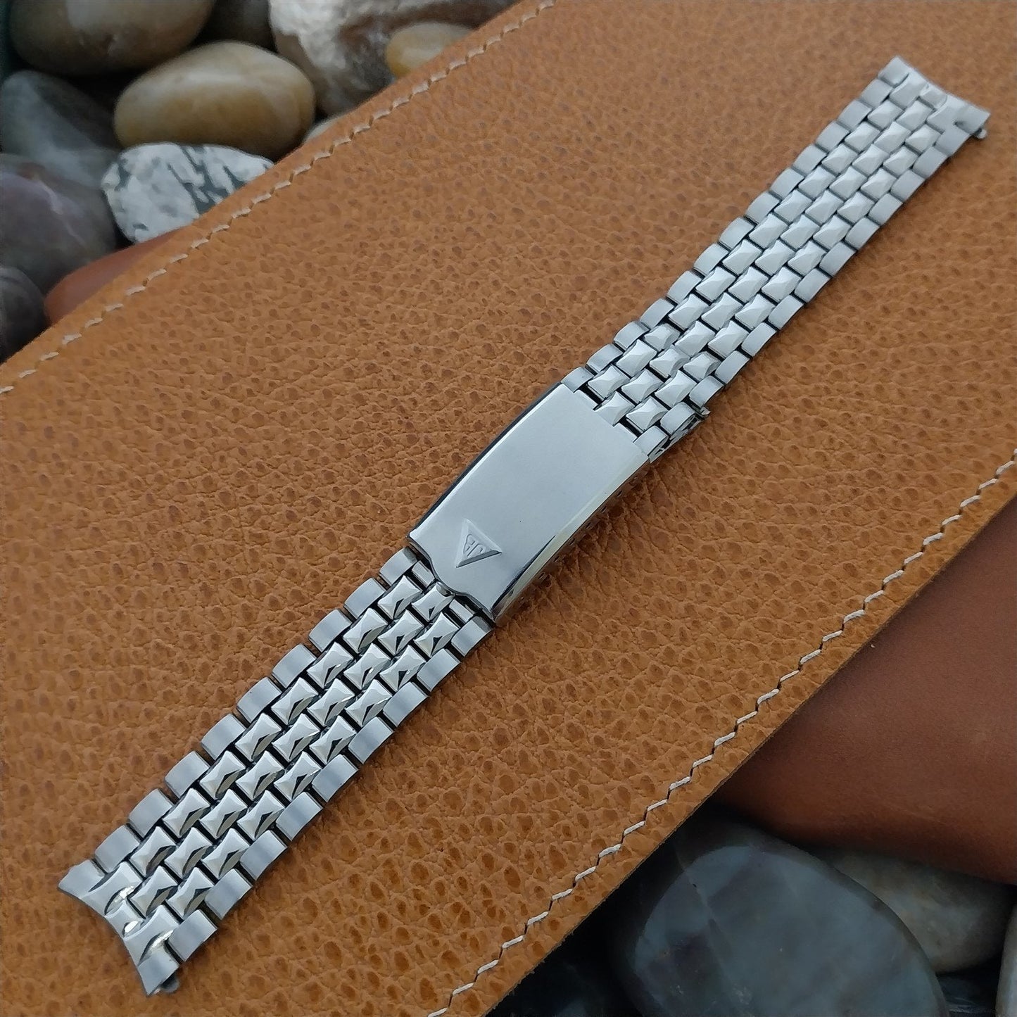 Vintage JB Champion Stainless Steel Brick Link 17.2mm Unused Watch Band