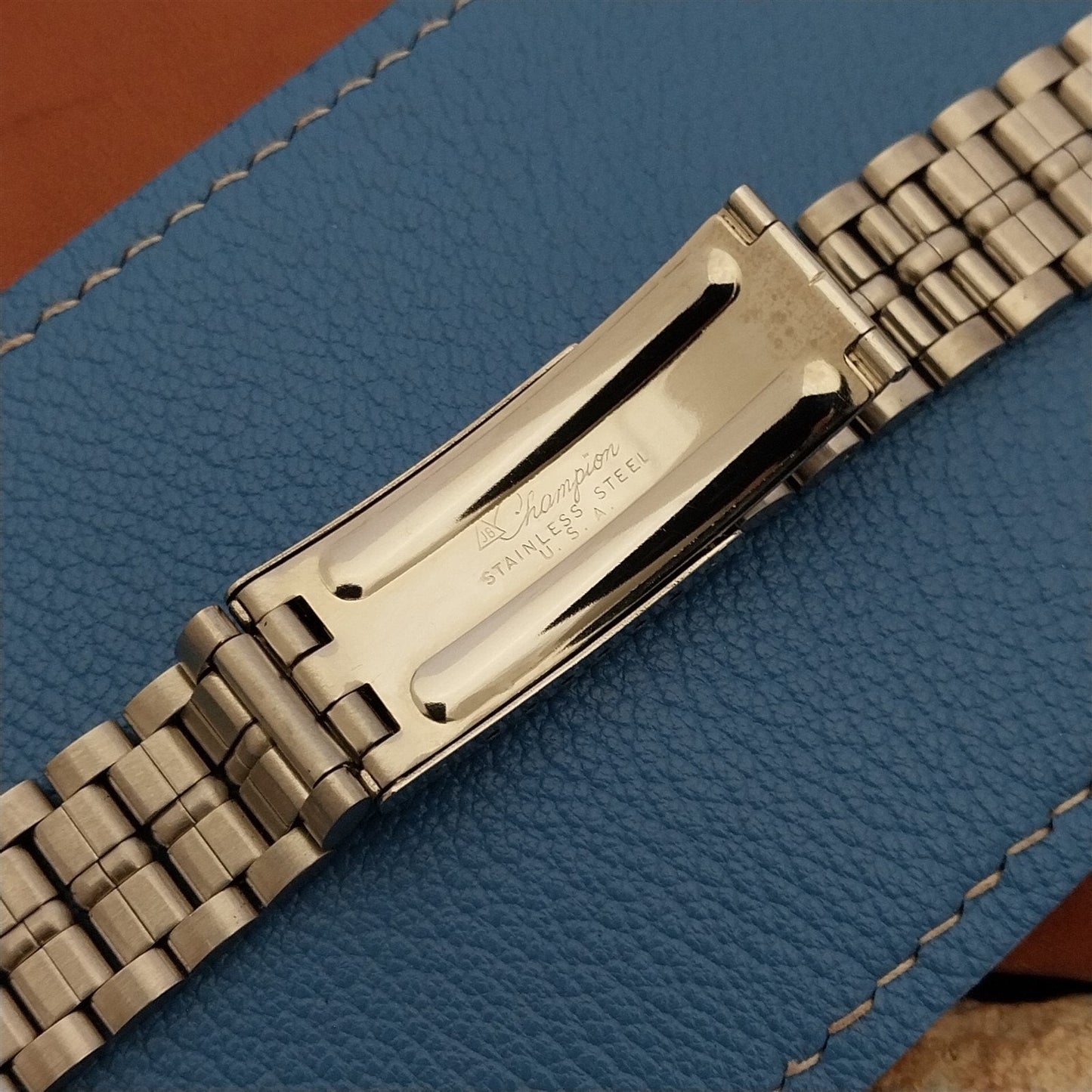 JB Champion Stainless Steel Brick Bullet Link 17.2mm Vintage Watch Band