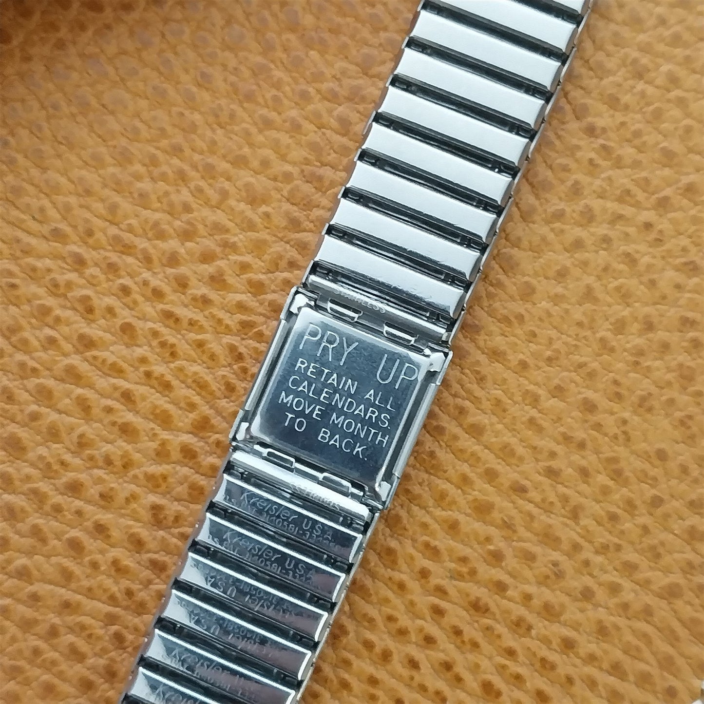 19mm 18mm Kreisler Stainless Calendar DuraFlex Unused 1969 Vintage Watch Band