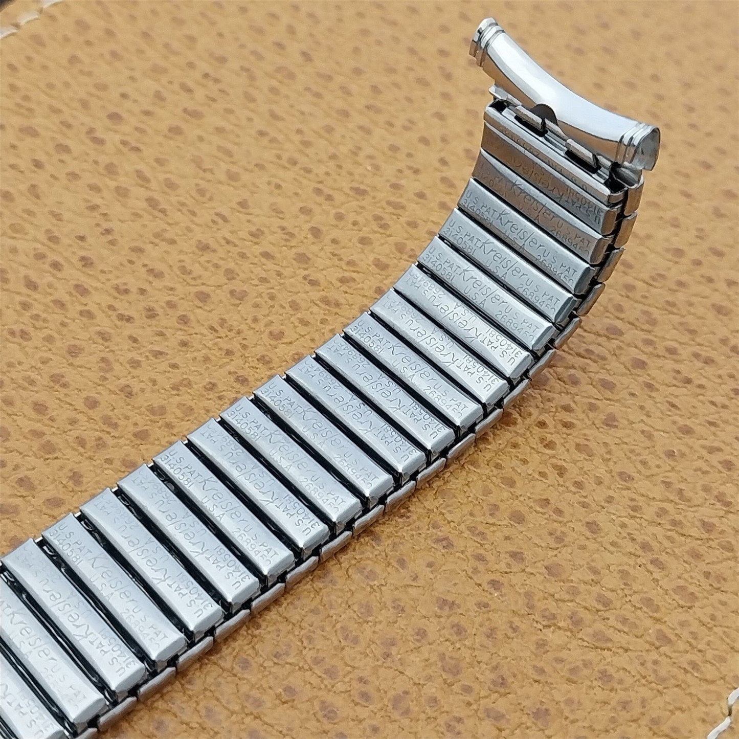 Kreisler 19mm 18mm Stainless Steel Long DuraFlex 1960s Vintage Watch Band nos