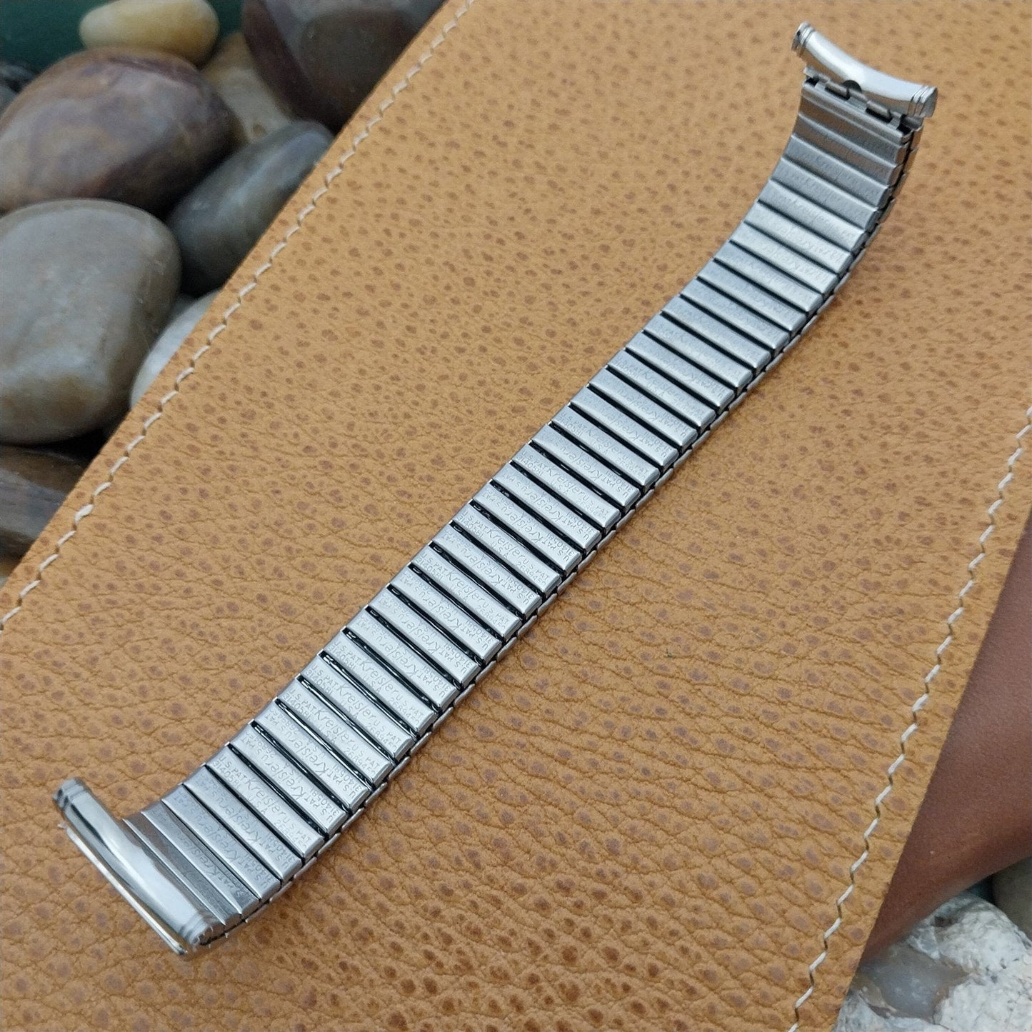 Kreisler 19mm 18mm Stainless Steel Long DuraFlex 1960s Vintage Watch Band nos