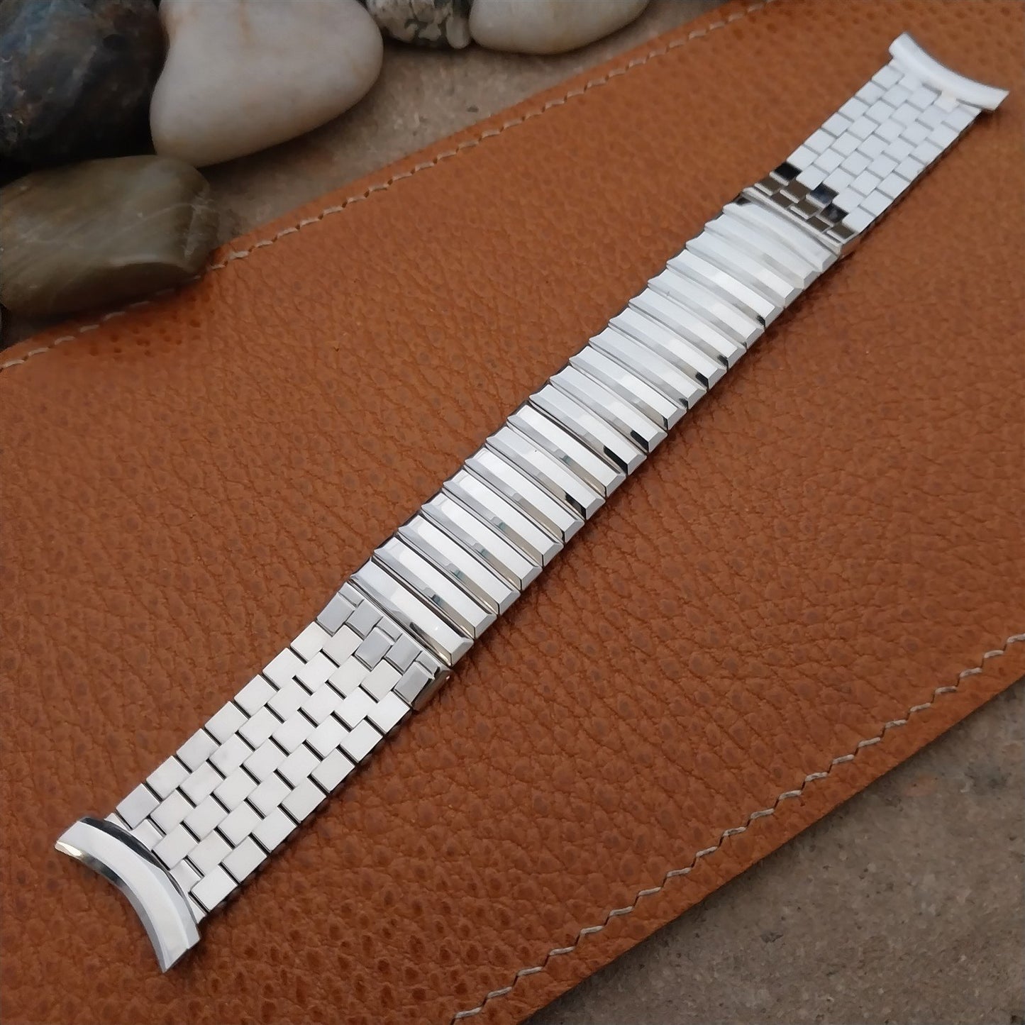 Vintage 19mm 18mm 17mm White Gold-Filled Kreisler Long Classic 1950s Watch Band
