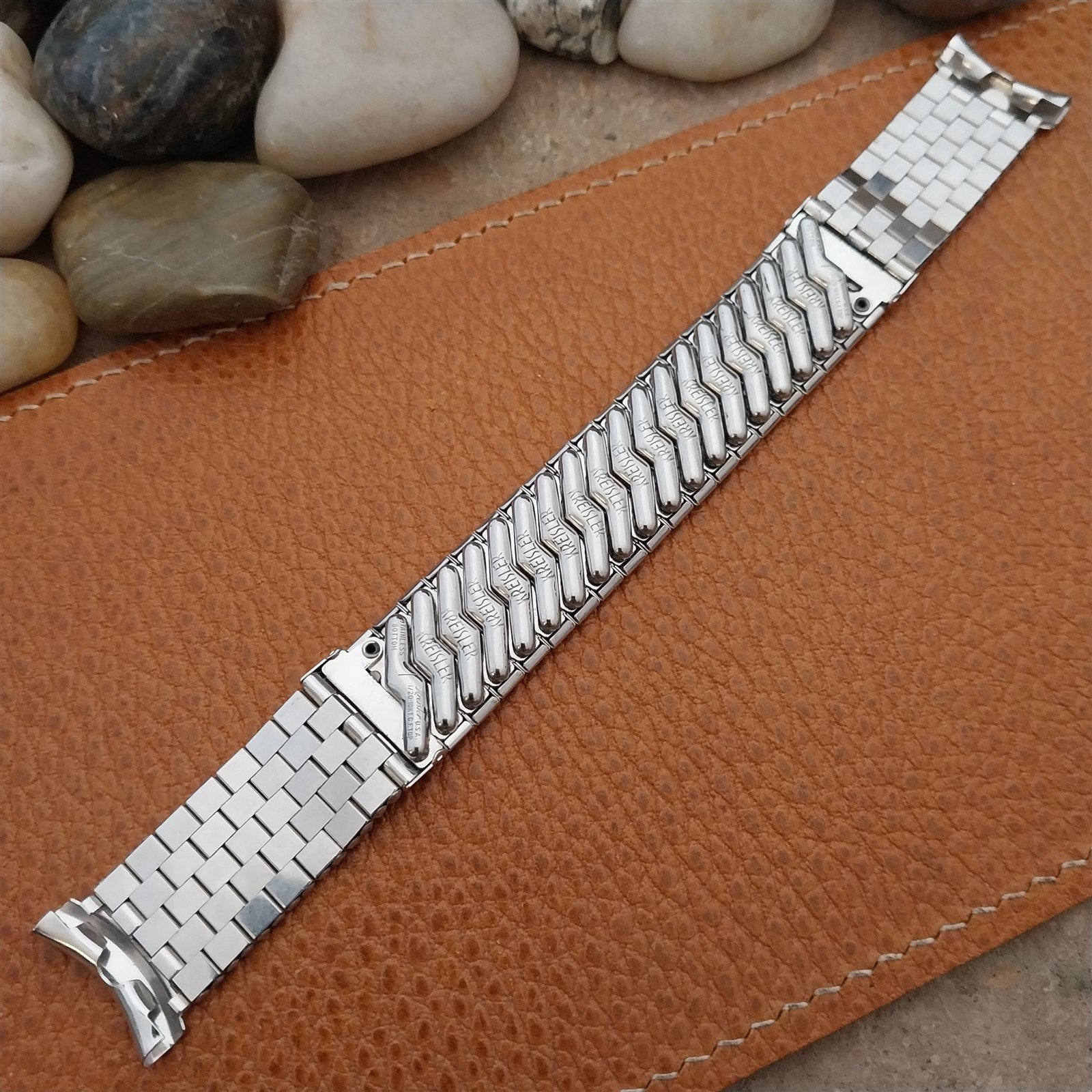 Vintage 19mm 18mm 17mm White Gold-Filled Kreisler Long Classic 1950s Watch Band