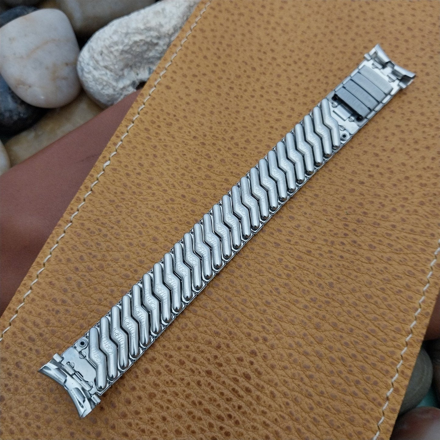 Vintage 11/16" Kreisler Classic Stainless Steel Stretch Unused 1960s Watch Band