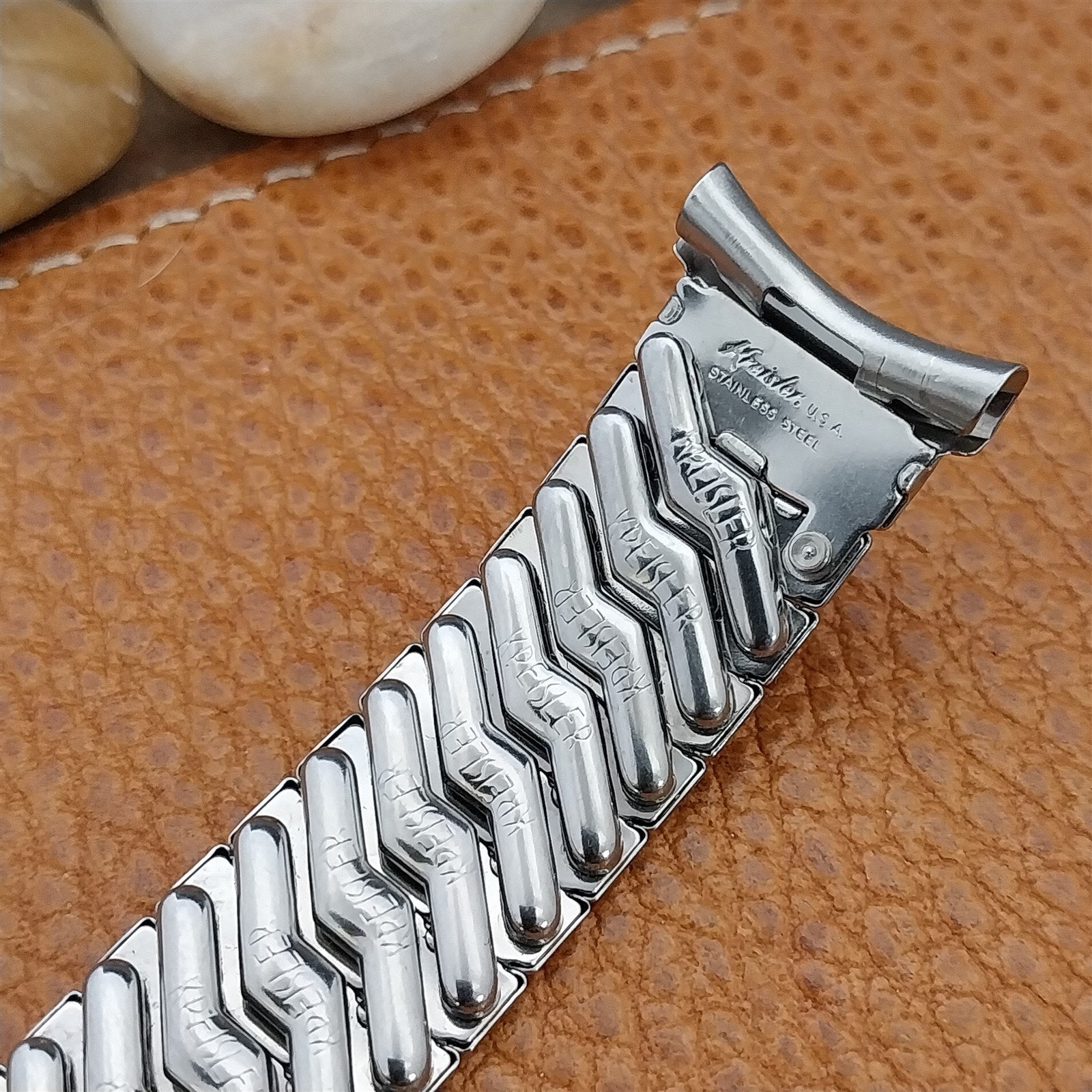 Kreisler Stainless Steel Short Unused 1950s Vintage Watch Band 19mm 18mm 16mm