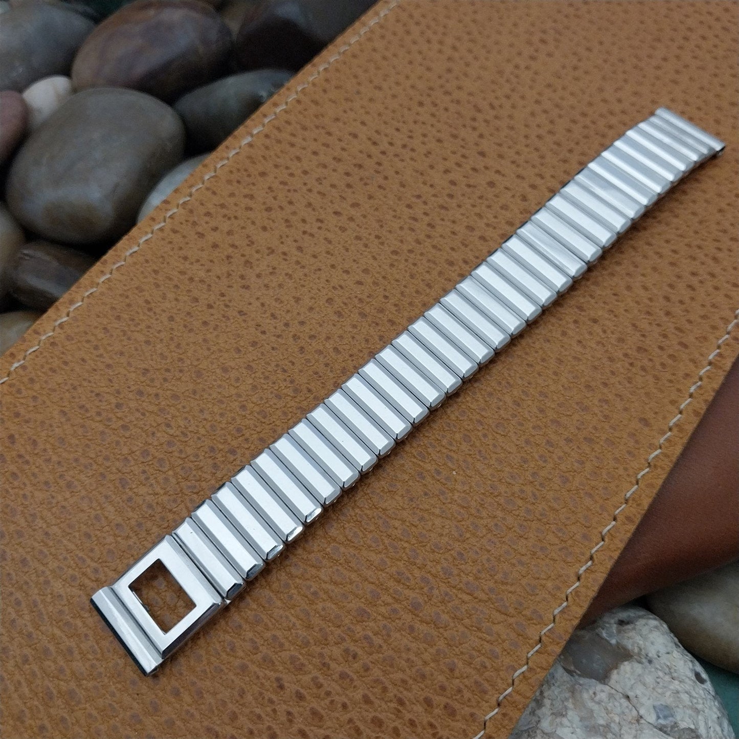 1950s Kreisler 14K White Gold-Filled Signet Initial 5/8 Vintage Watch Band