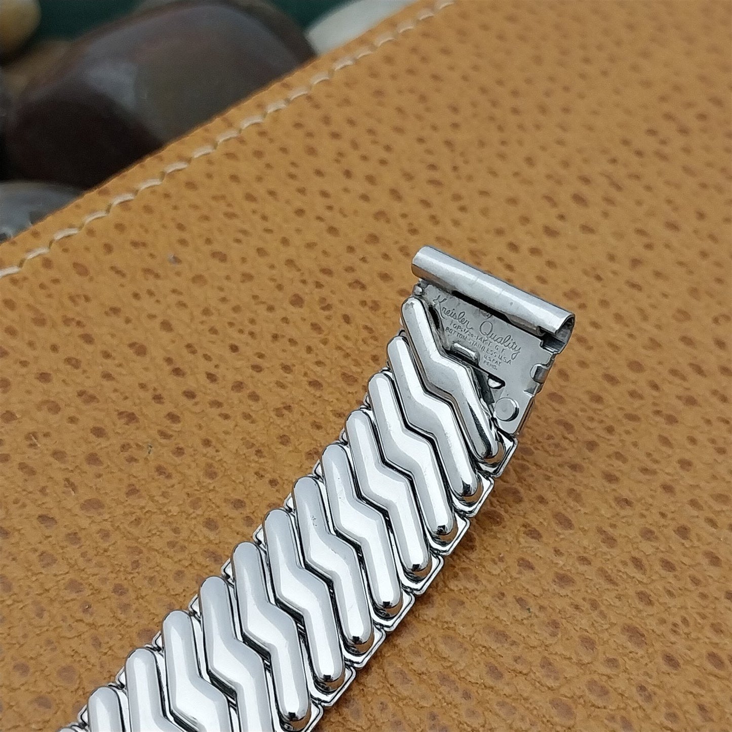 1950s Kreisler 14K White Gold-Filled Signet Initial 5/8 Vintage Watch Band