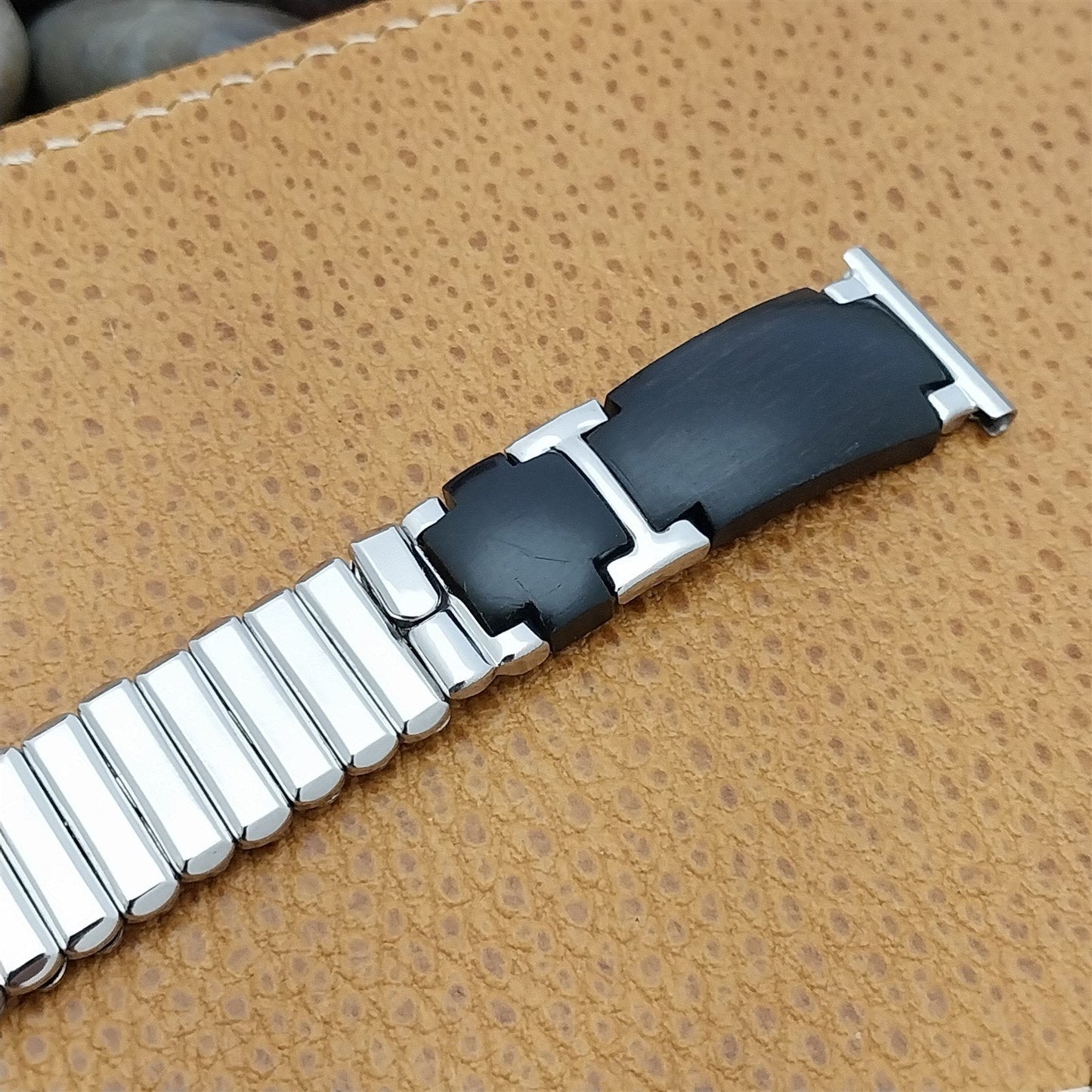 19mm 18mm Stainless Steel & Wood Unused Vintage Watch Band Kestenmade Woodland