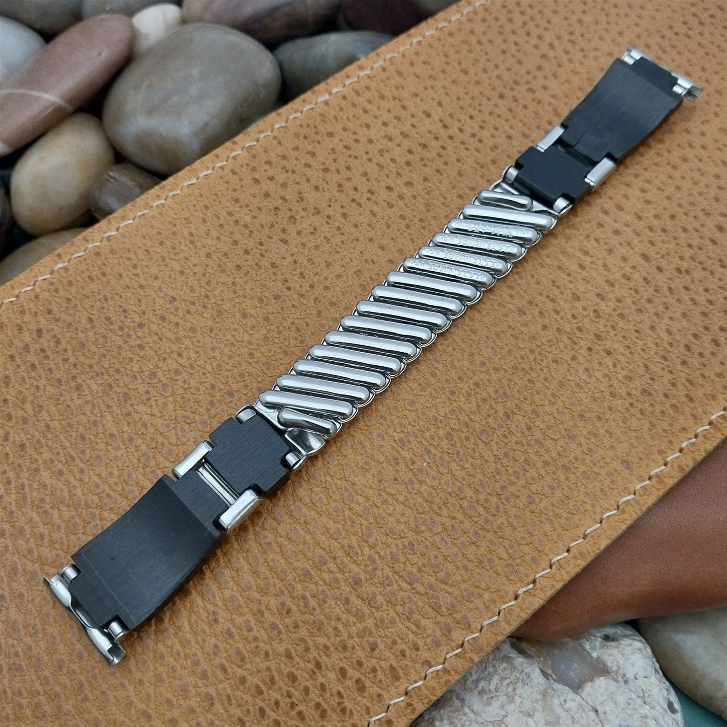 19mm 18mm Stainless Steel & Wood Unused Vintage Watch Band Kestenmade Woodland