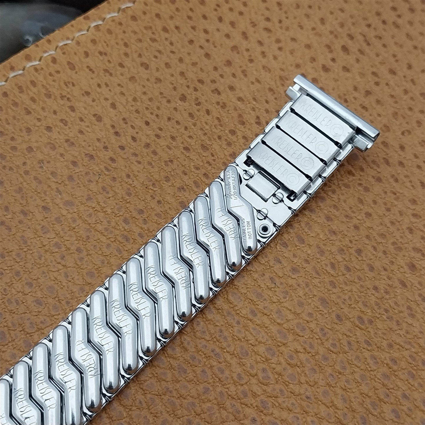 19mm 18mm 16mm 10k White Gold-Filled Kreisler Unused 1950s Vintage Watch Band