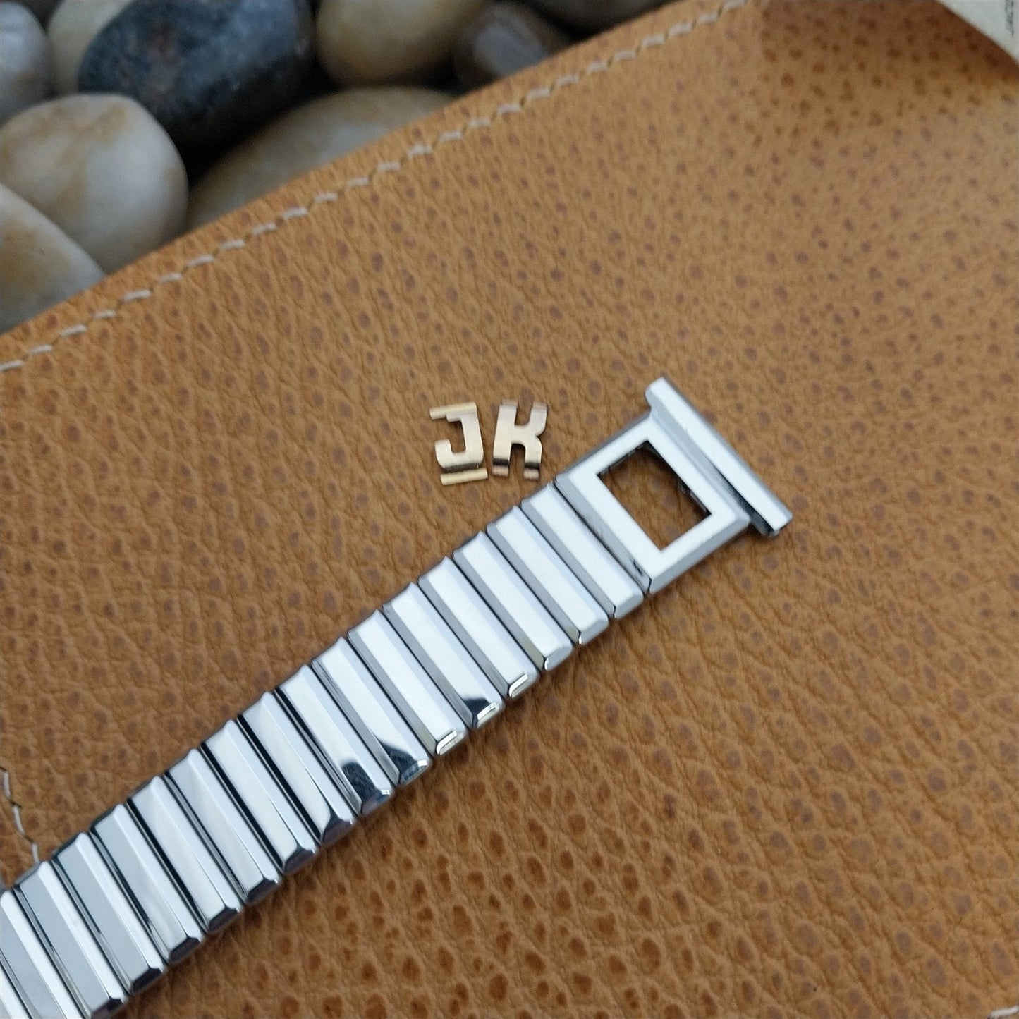 19mm 18mm 16mm 1950s Kreisler 14K White Gold-Fill Signet 5/8 Vintage Watch Band