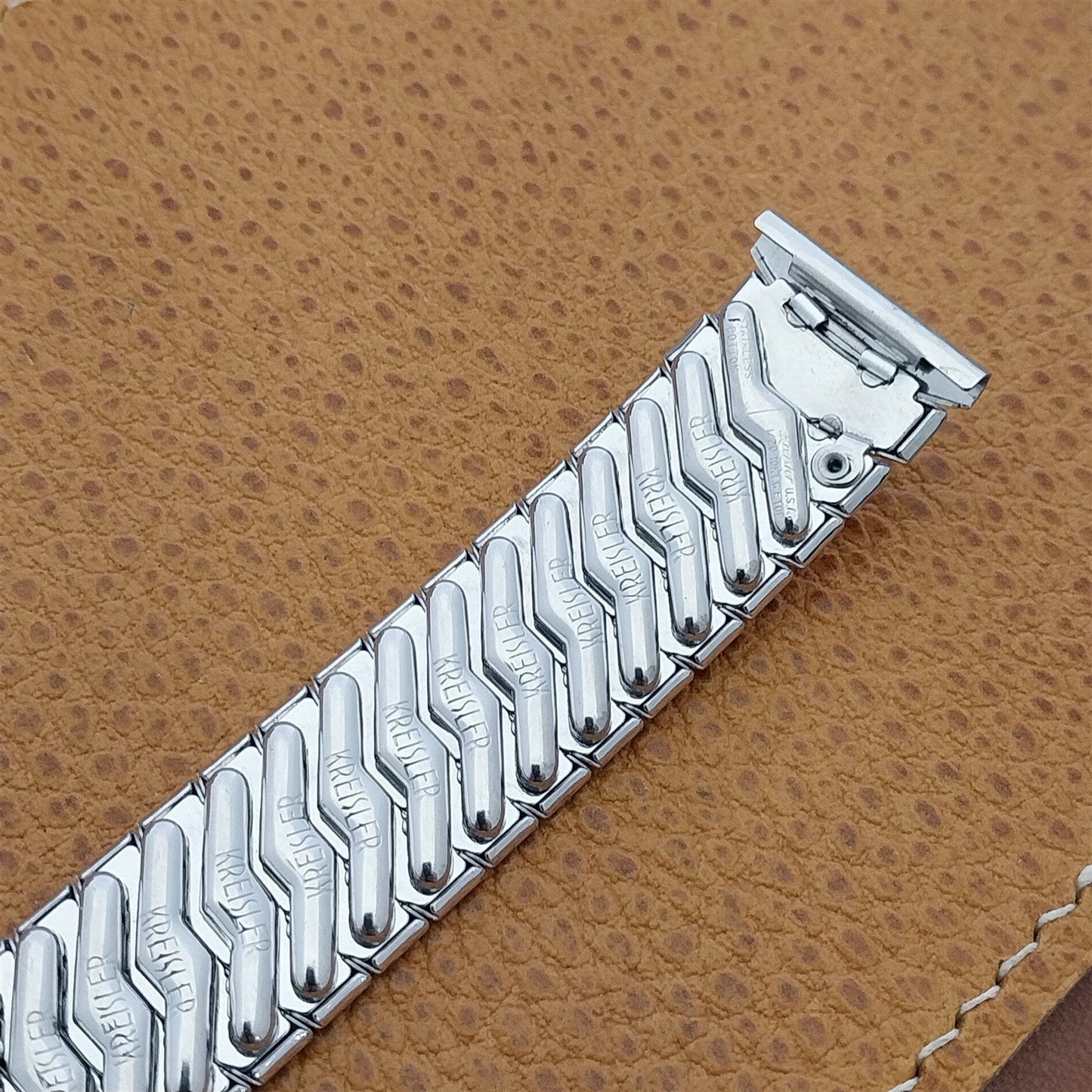 19mm 18mm Kreisler USA 10k White Gold-Filled Unused nos 1950s Vintage Watch Band