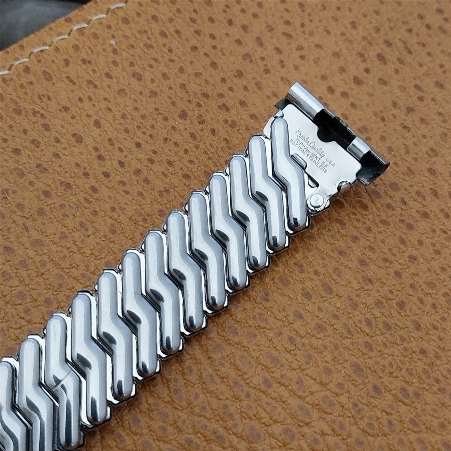 Vintage Kreisler USA 12k White Gold-Filled Unused nos 1950s Classic Watch Band