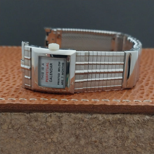 19mm 18mm Stainless JB Champion Perpetual Calendar nos 1960s Vintage Watch Band