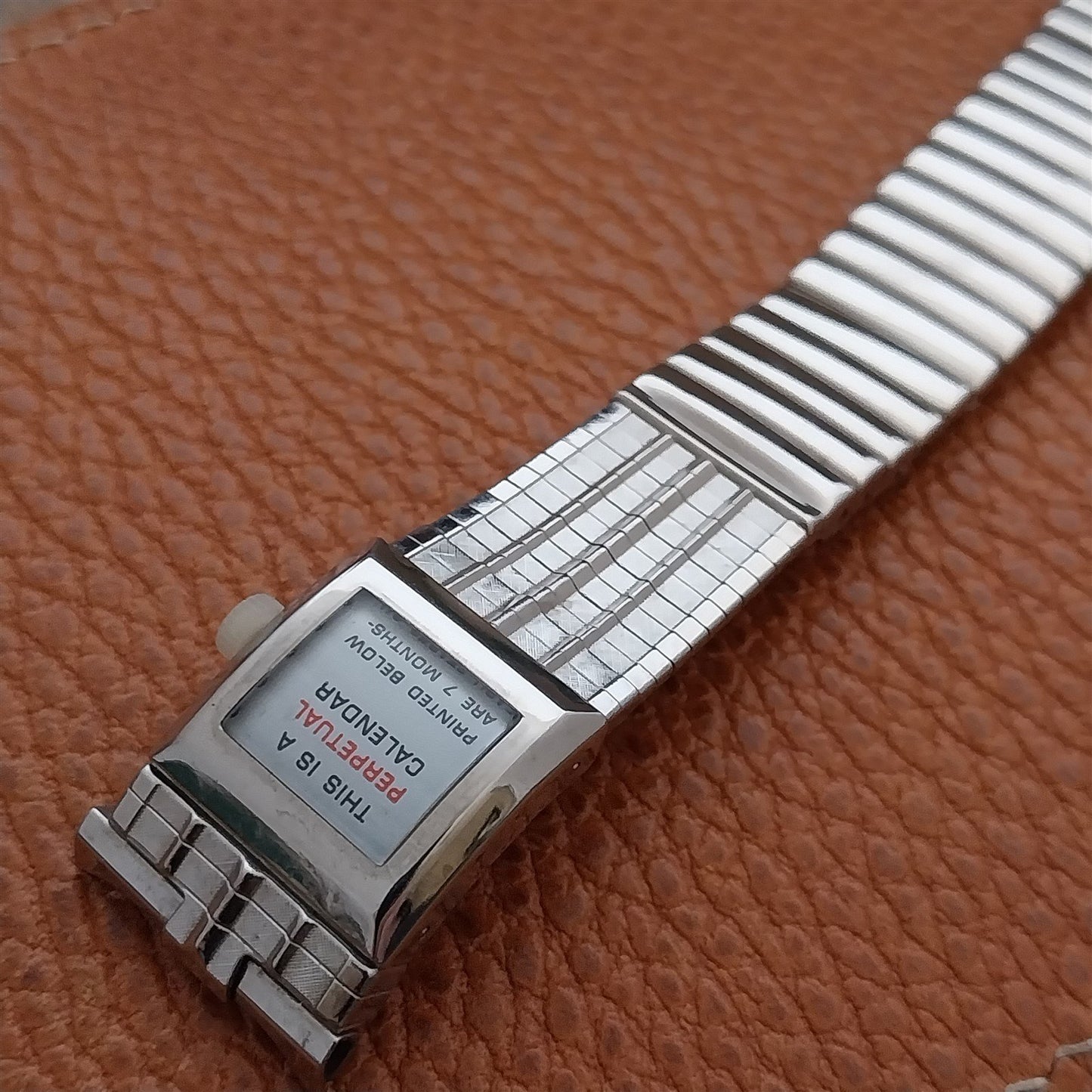 19mm 18mm Stainless JB Champion Perpetual Calendar nos 1960s Vintage Watch Band