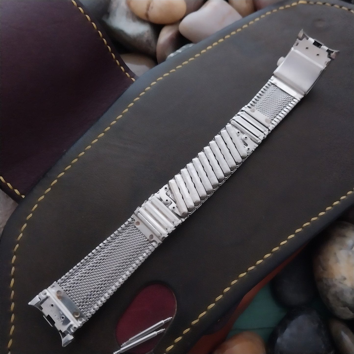 19mm 18mm Stainless JB Champion Perpetual Calendar nos 1960s Vintage Watch Band