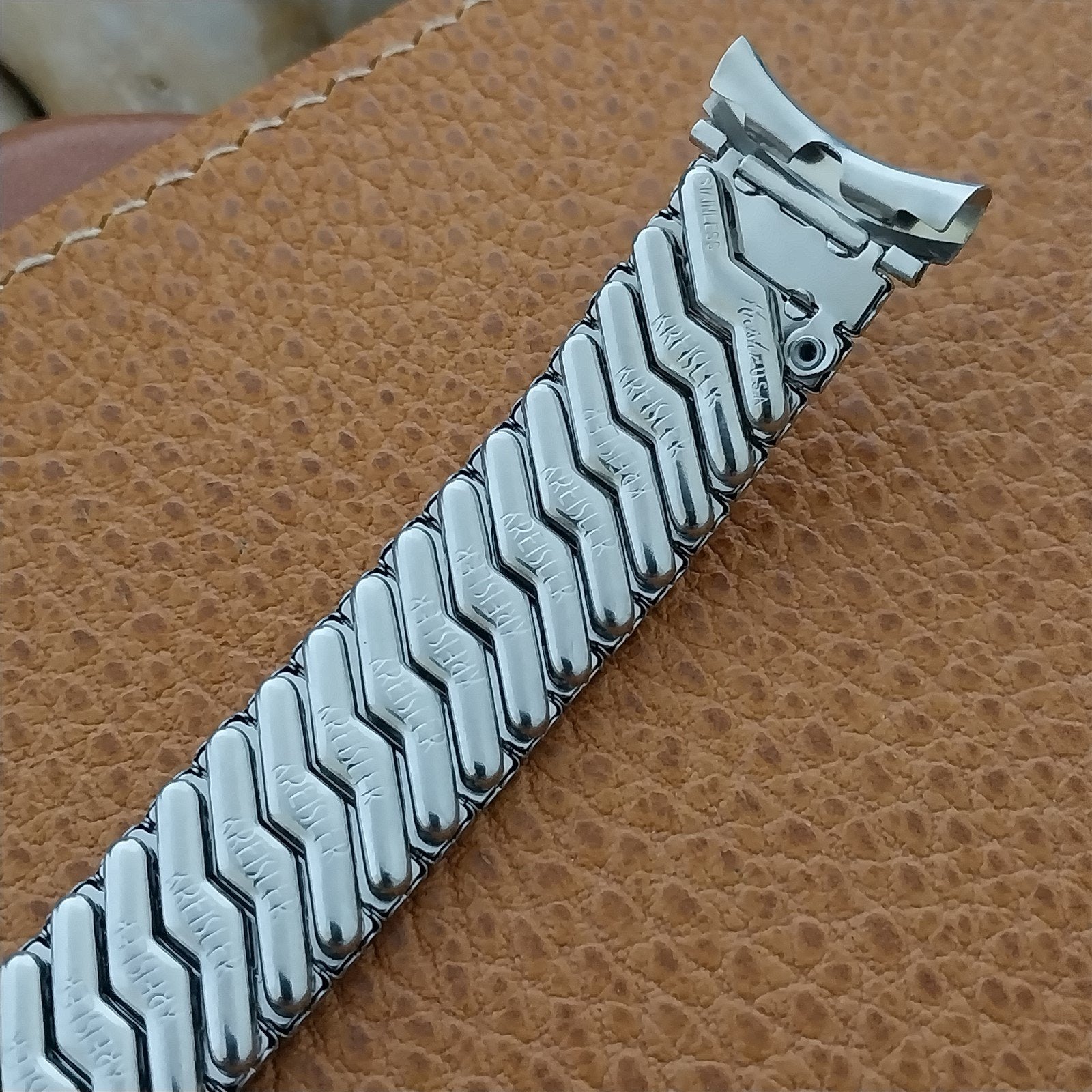 Vintage Curved End 19mm 18mm 16mm Kreisler Stainless Long nos 1960s Watch Band