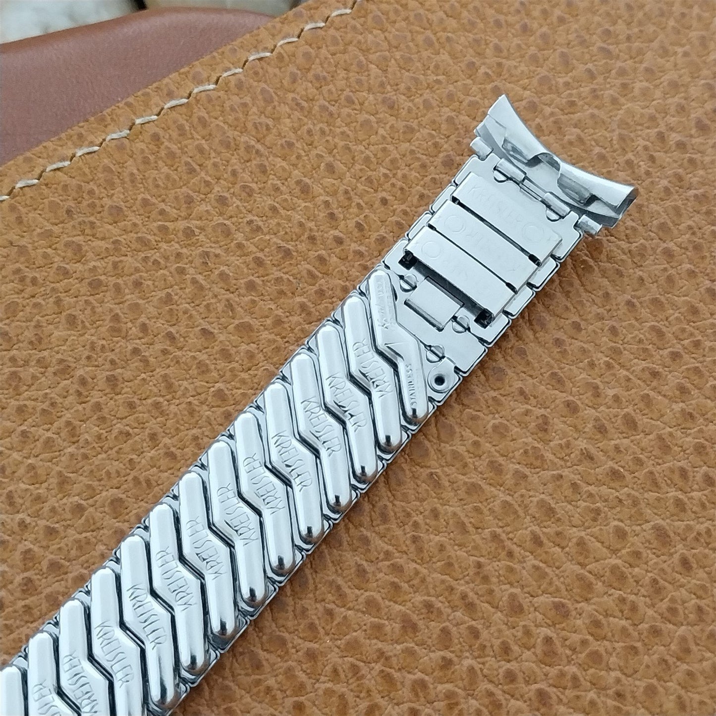 Kreisler Curved 19mm 18mm 16mm White Gold-Filled Classic Unused 1960s Watch Band