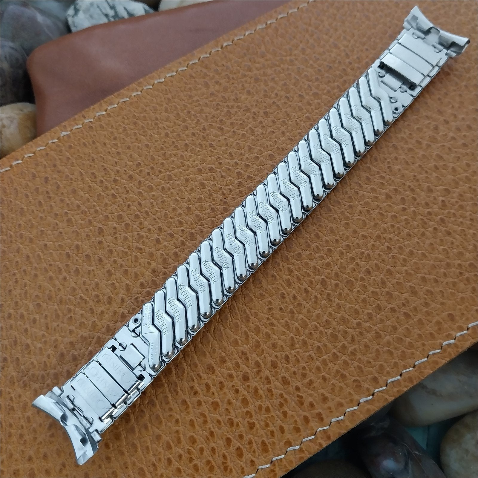 Kreisler Curved 19mm 18mm 16mm White Gold-Filled Classic Unused 1960s Watch Band