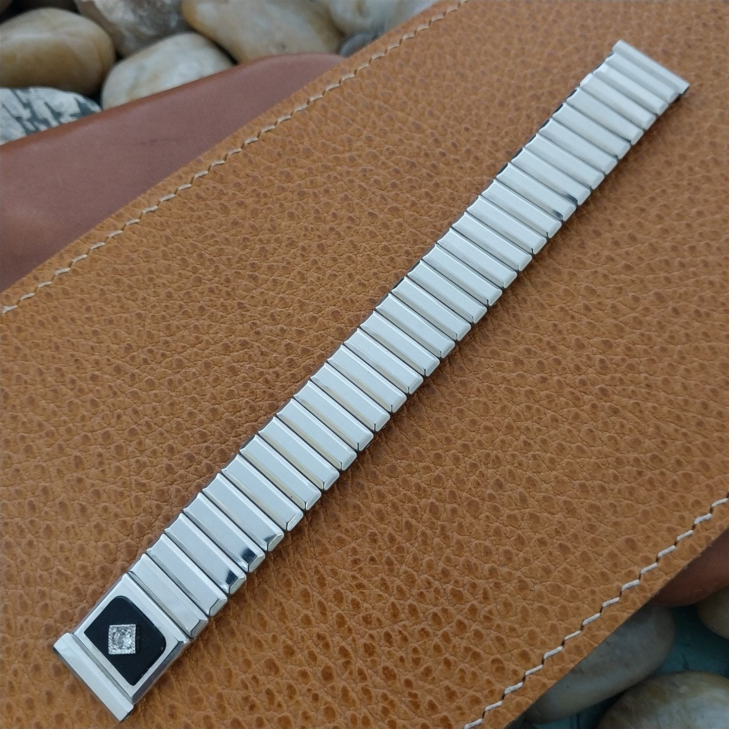 Kreisler Monte Cristo 14k White Gold-Filled nos 1950s Vintage Watch Band