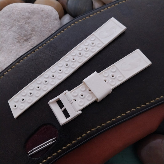 16mm Skindiver White Classic 1960s-70s nos Unused Vintage Watch Band