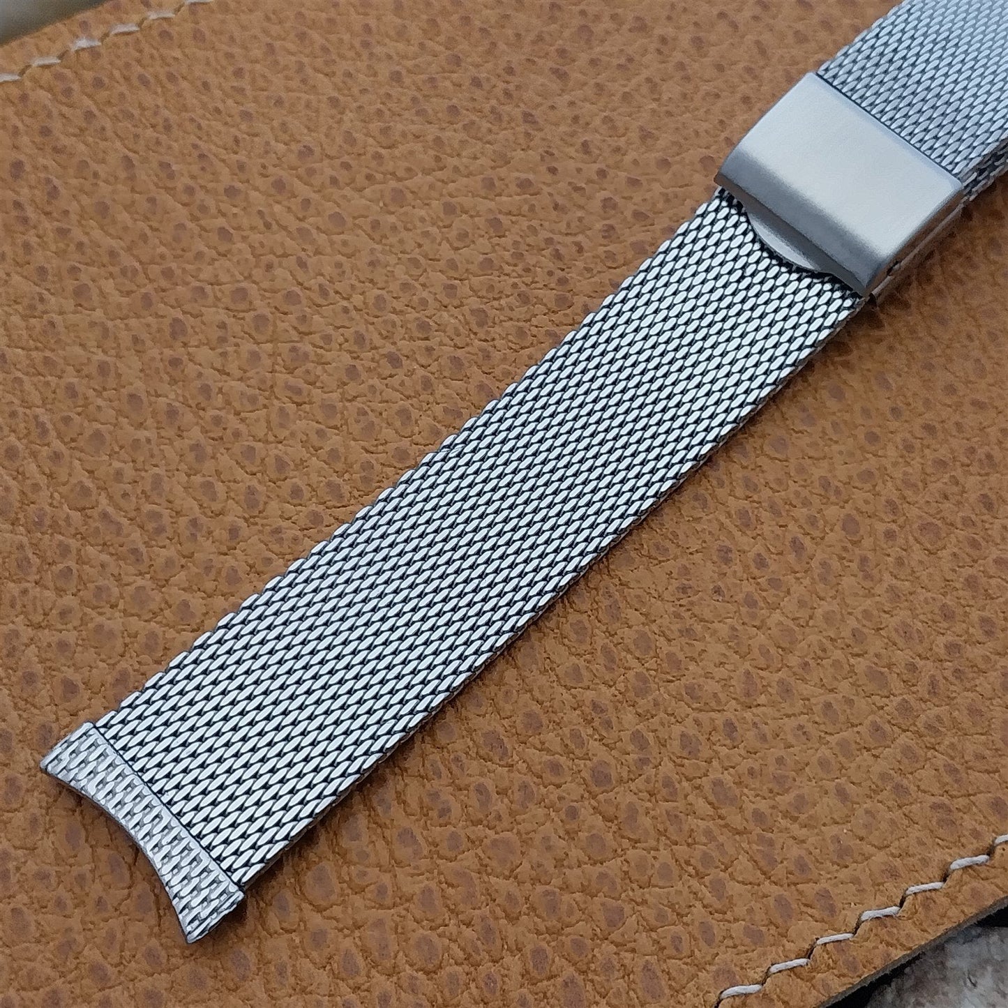 Stainless Steel Mesh Kreisler Stelux Unused 1970s Vintage Watch Band 19mm 18mm