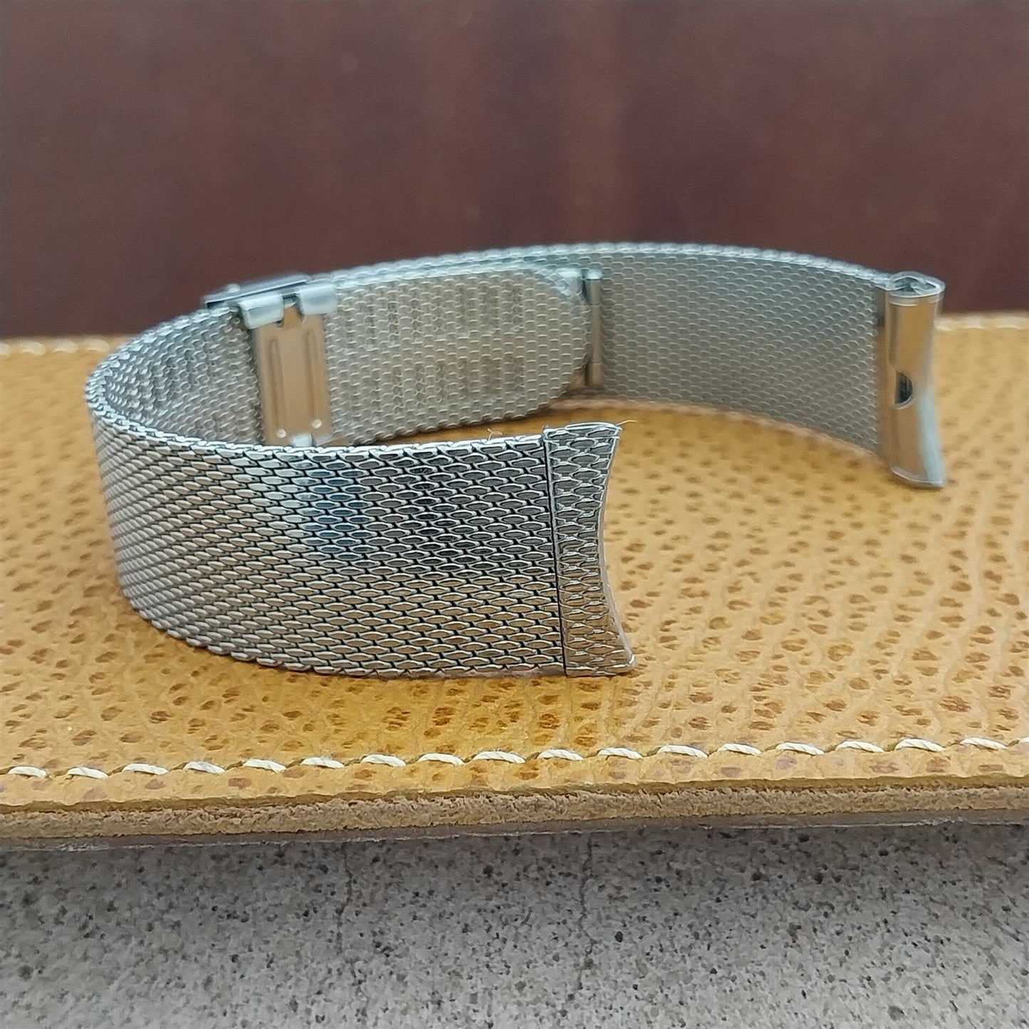 Stainless Steel Mesh Kreisler Stelux Unused 1970s Vintage Watch Band 19mm 18mm