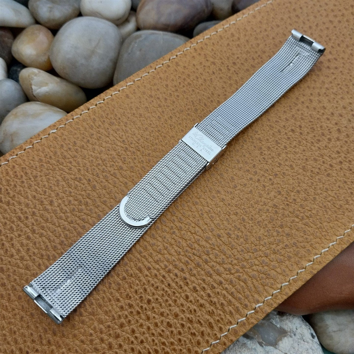 1960s Vintage Watch Band 17.2mm JB Champion Stainless Steel Mesh Unused Classic