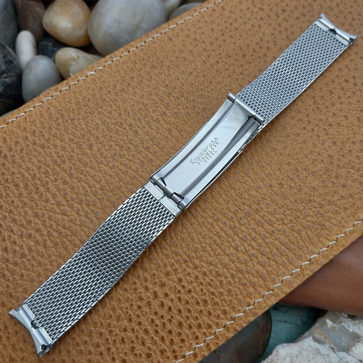 17.2mm Classic Stainless Steel Mesh Kreisler USA nos 1960s Vintage Watch Band