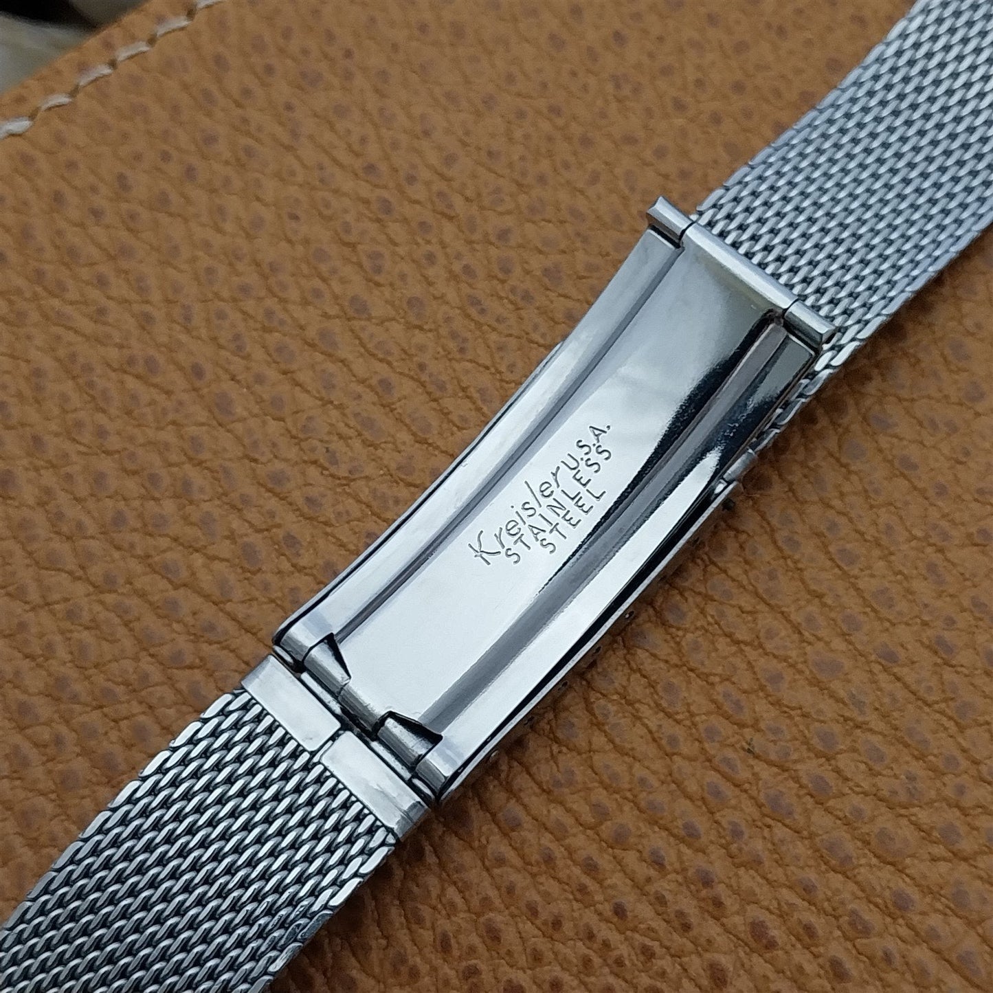 17.2mm Classic Stainless Steel Mesh Kreisler USA nos 1960s Vintage Watch Band