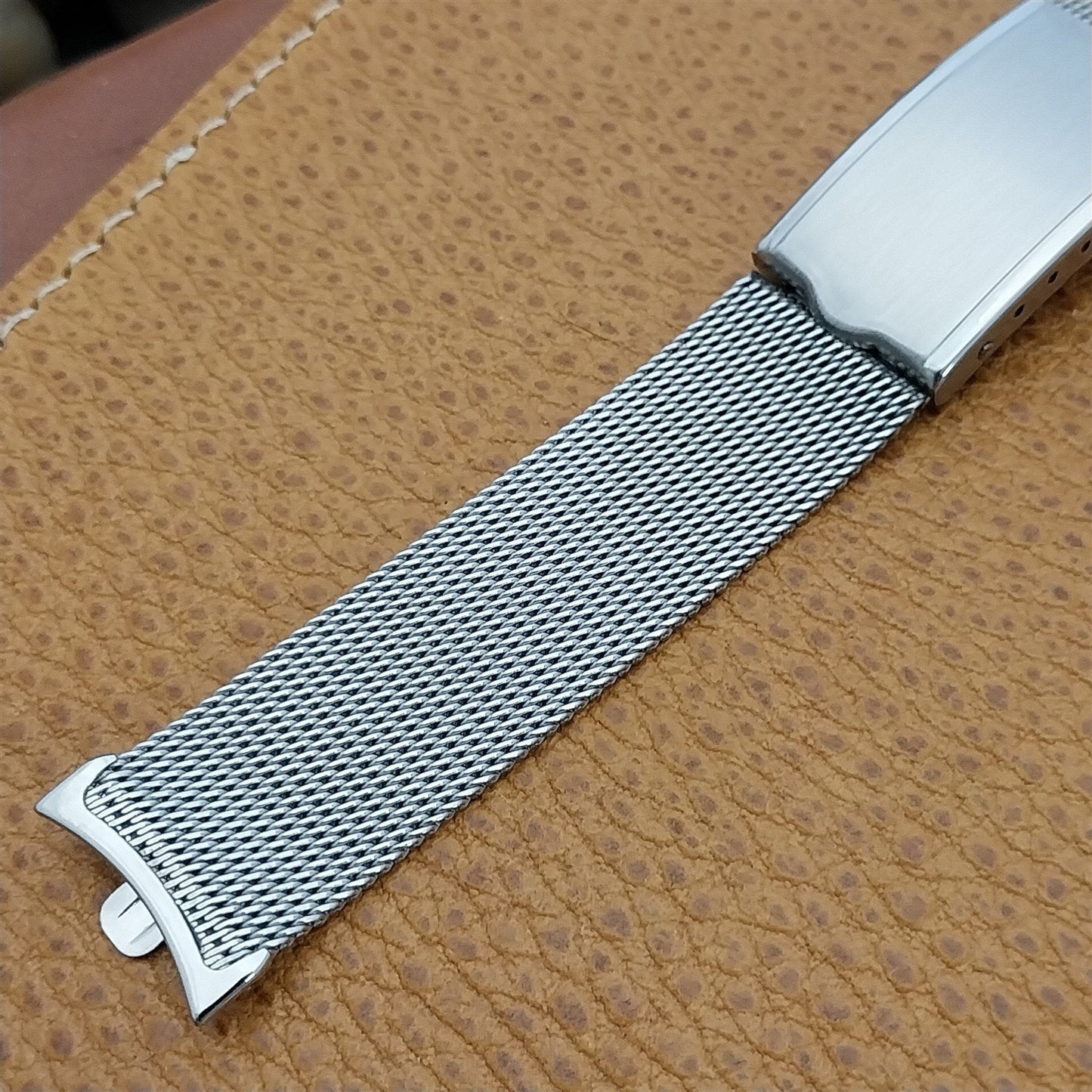 19mm Stainless Steel Mesh Long Kreisler USA nos 1960s Vintage Watch Band