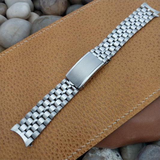 18mm Stainless Steel Rice Beads Classic nos Unused Vintage Watch Band