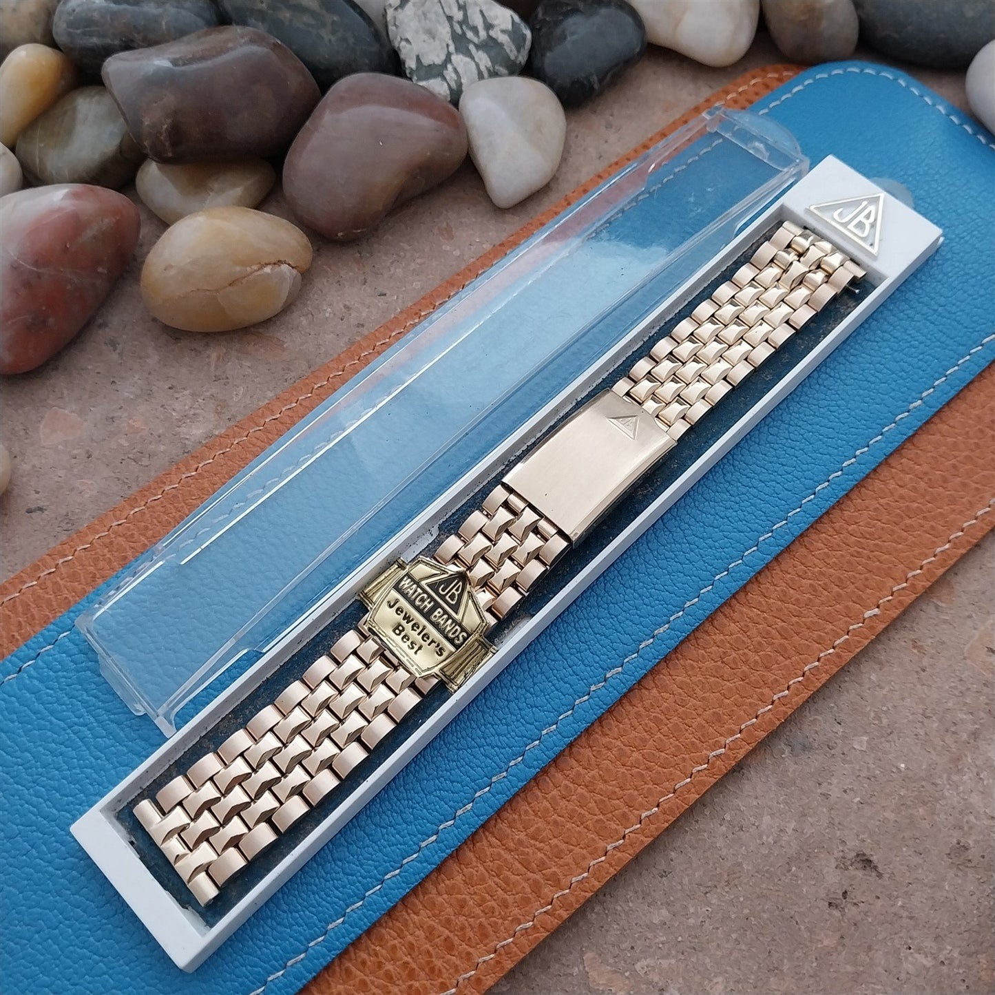 19mm 18mm JB Champion USA Bullet Link Gold rgp 1970s Unused Vintage Watch Band