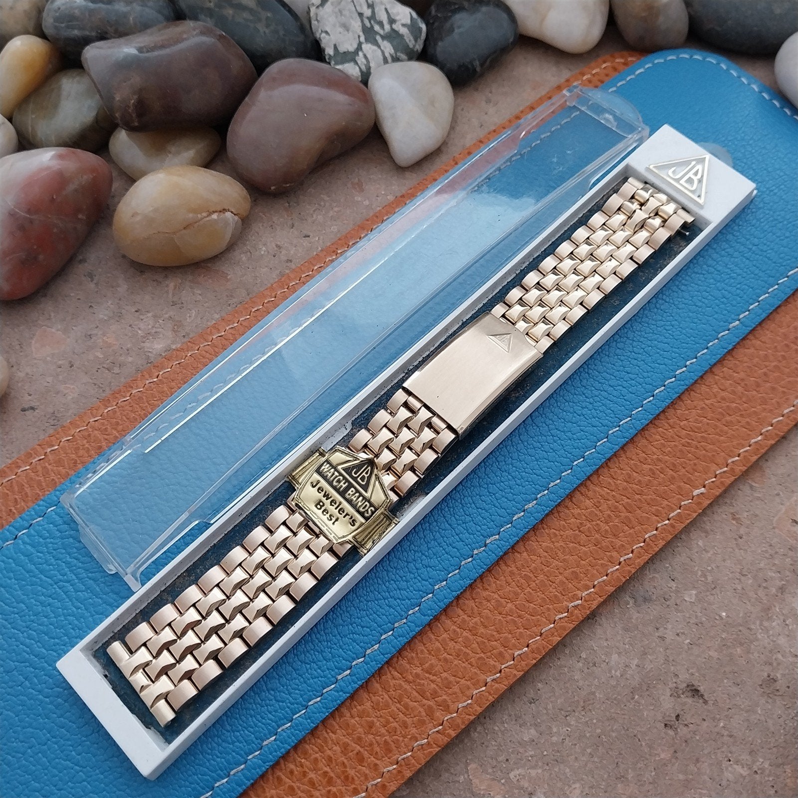 19mm 18mm JB Champion USA Bullet Link Gold rgp 1970s Unused Vintage Watch Band