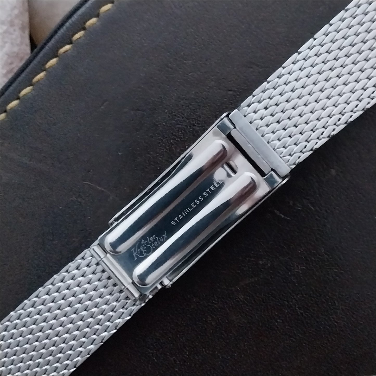 19mm Kreisler Stelux Stainless Steel Mesh Unused nos 1960s Vintage Watch Band