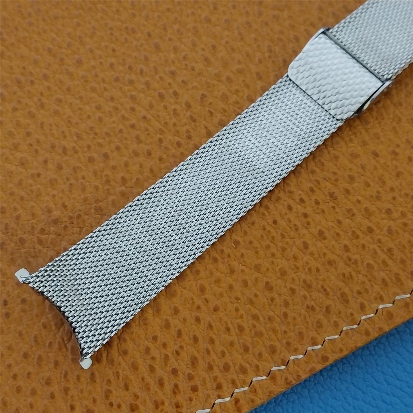 Vintage 18mm Curved End 1970s Stainless Steel Mesh nos Japan Classic Watch Band