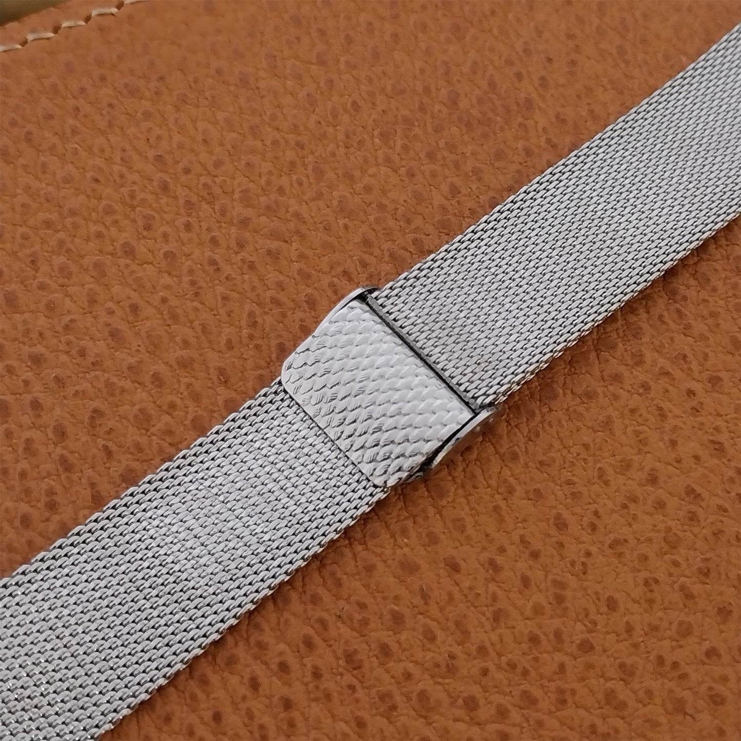 Vintage 18mm Curved End 1970s Stainless Steel Mesh nos Japan Classic Watch Band