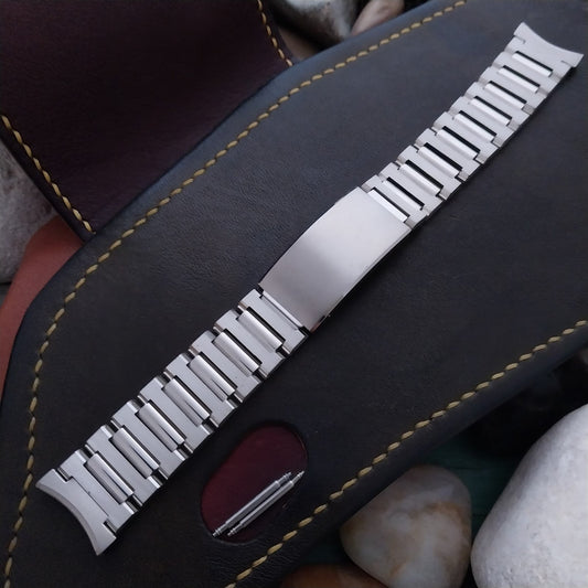 19mm 18mm Bulova Solid-Link Stainless Steel Unused 1970s Vintage Watch Band