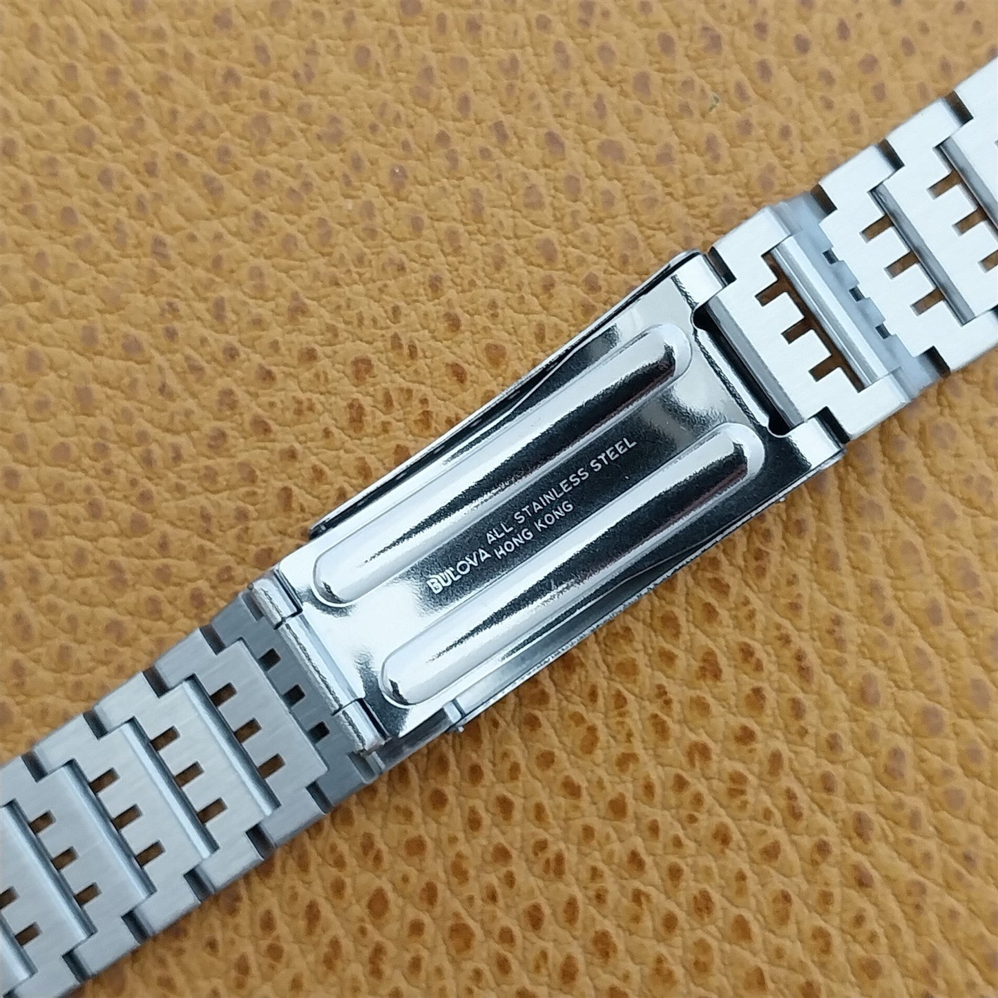 19mm 18mm Bulova Solid-Link Stainless Steel Unsued nos 1970s Vintage Watch Band