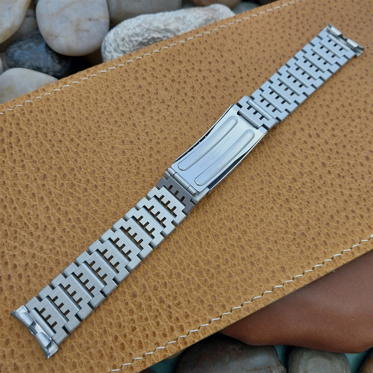 19mm 18mm Bulova Solid-Link Stainless Steel Unsued nos 1970s Vintage Watch Band