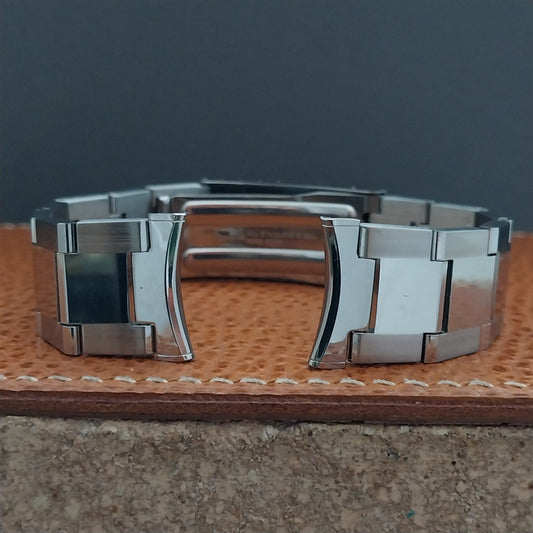 19mm 18mm 17mm Bulova Solid-Link Stainless Steel nos 1970s Vintage Watch Band